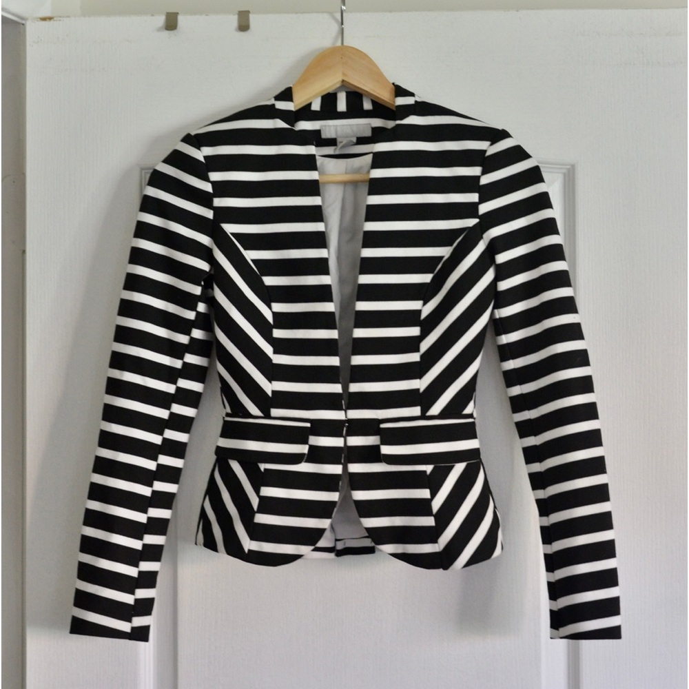 Black & White Striped Blazer